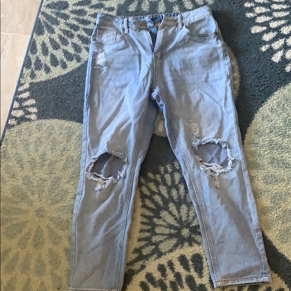 Light washed blue jeans